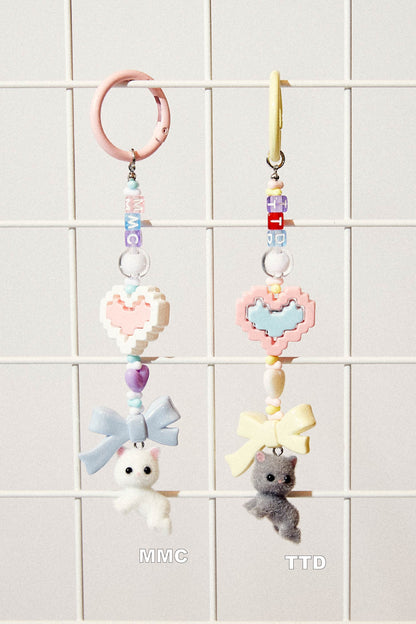 Lovesome Pixel Heart Charm