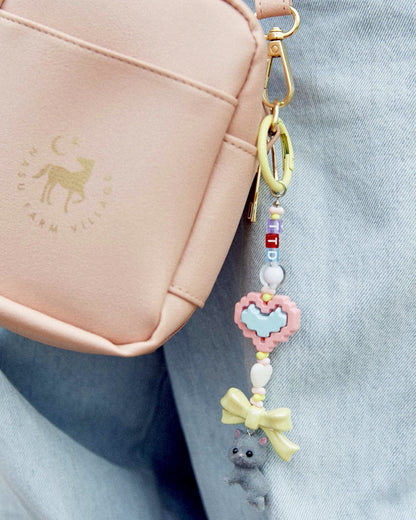 Lovesome Pixel Heart Charm