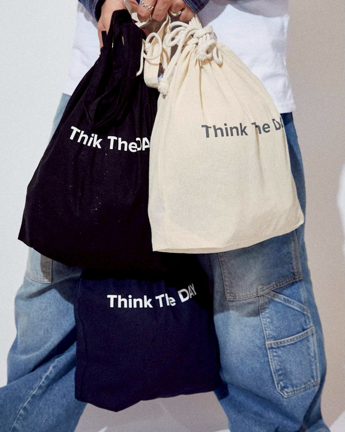 コットン巾着バッグ