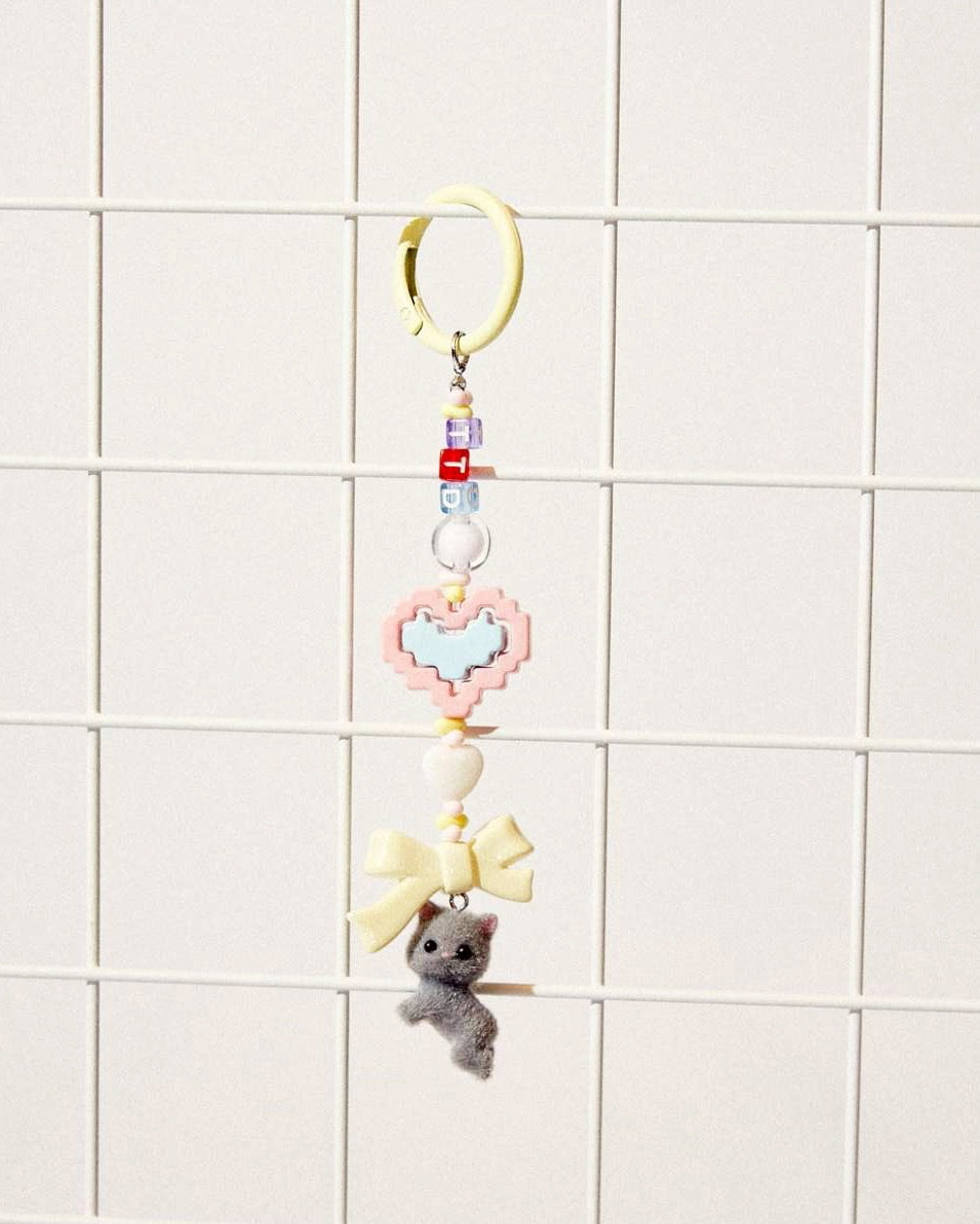 Lovesome Pixel Heart Charm